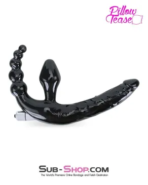 0414E      Strapless Strap On Vibrating Dildo with Anal Exciter