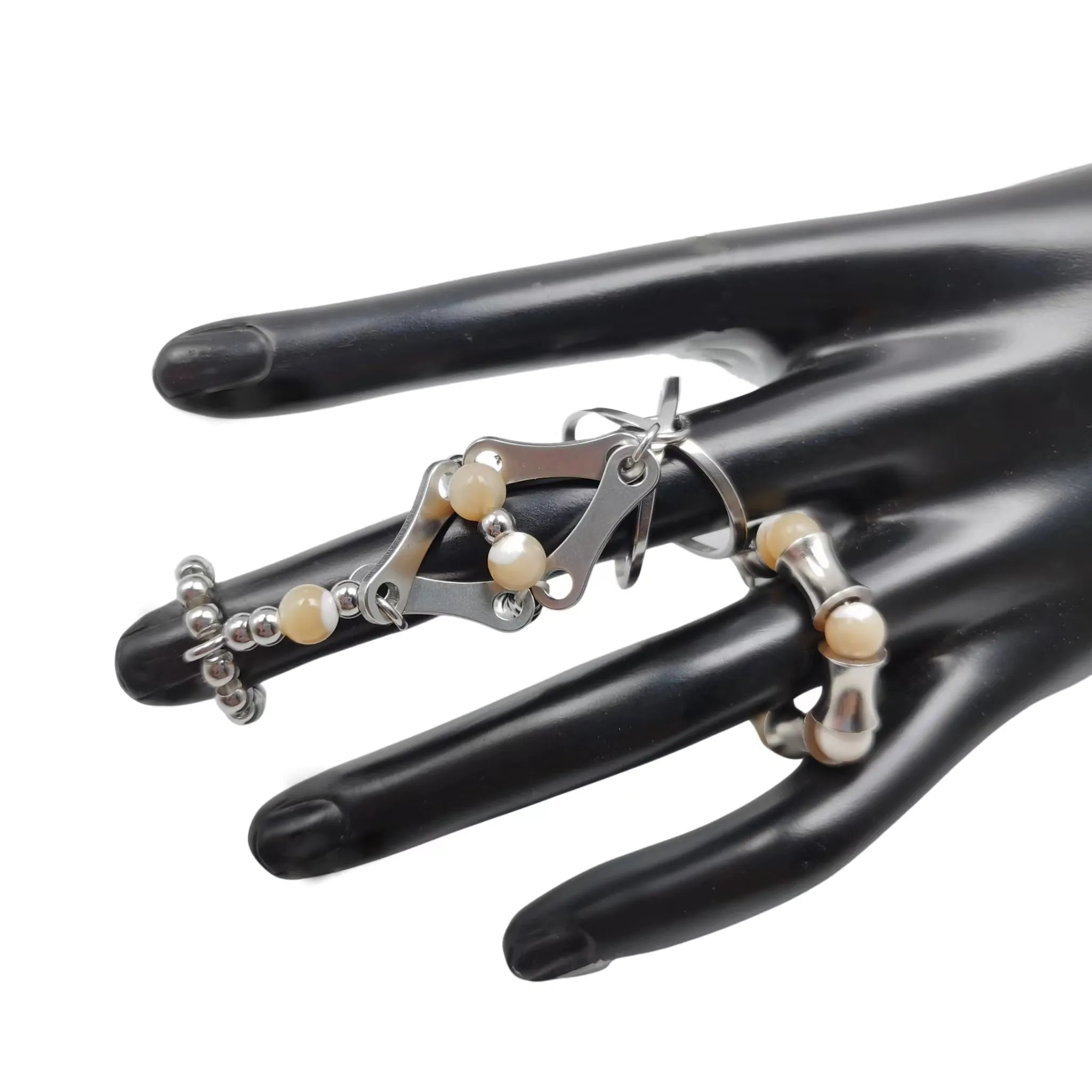 40%OFF !  Mechanical Bones ring set