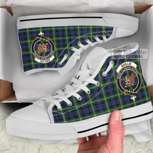 Baillie of Polkemmet Tartan High Top Shoes with Family Crest