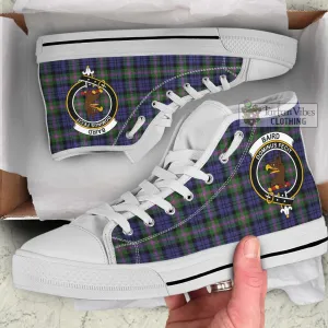 Baird Modern Tartan High Top Shoes with Family Crest