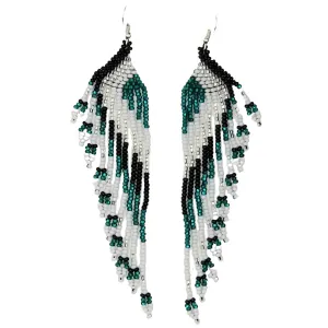 Beaded Cascade Fringe Earrings