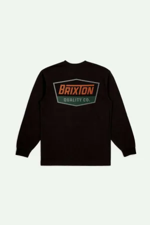 Brixton Regal L/S Standard T-Shirt - BLACK/RUST