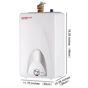 Camplux 4-Gallon Mini Tank Electric Water Heater - White