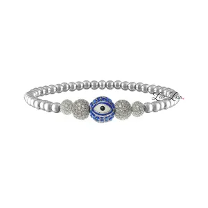 Evil Eye Beaded Stretch Bracelet