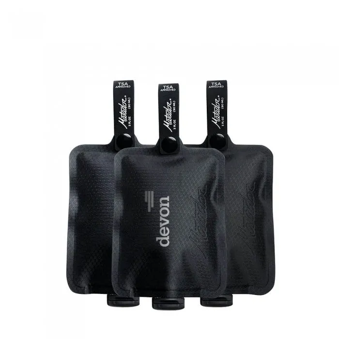 Matador FlatPak Toiletry Branded Bottles, Black