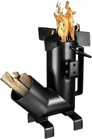 modern Camping Rocket Stove With Handle Campfire Cooking wood burning stove