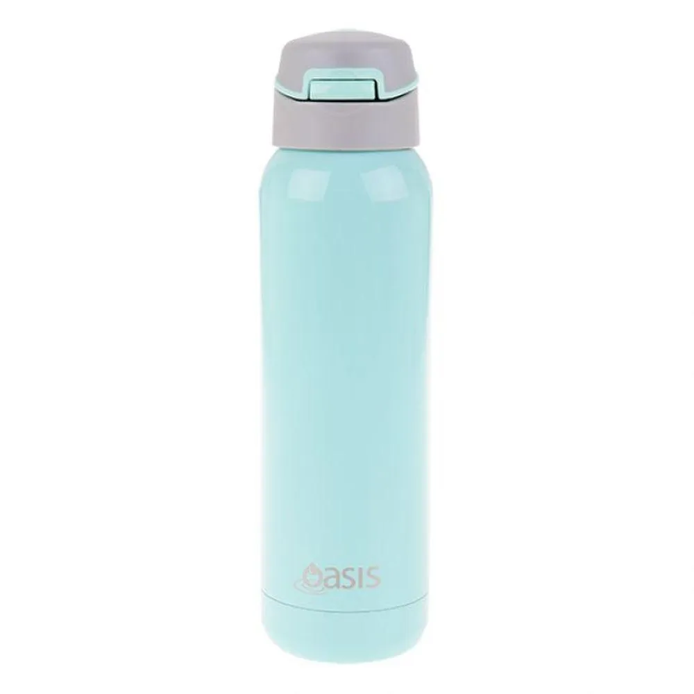 Oasis 500ml Insulated Water Bottle with Straw Spearmint