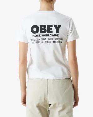 Obey PEACE WORLDWIDE KAYLIN T-SHIRT - WHITE