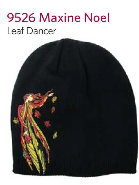 "Leaf Dancer" Embroidered Toque, artwork by Native artist Maxine Noel