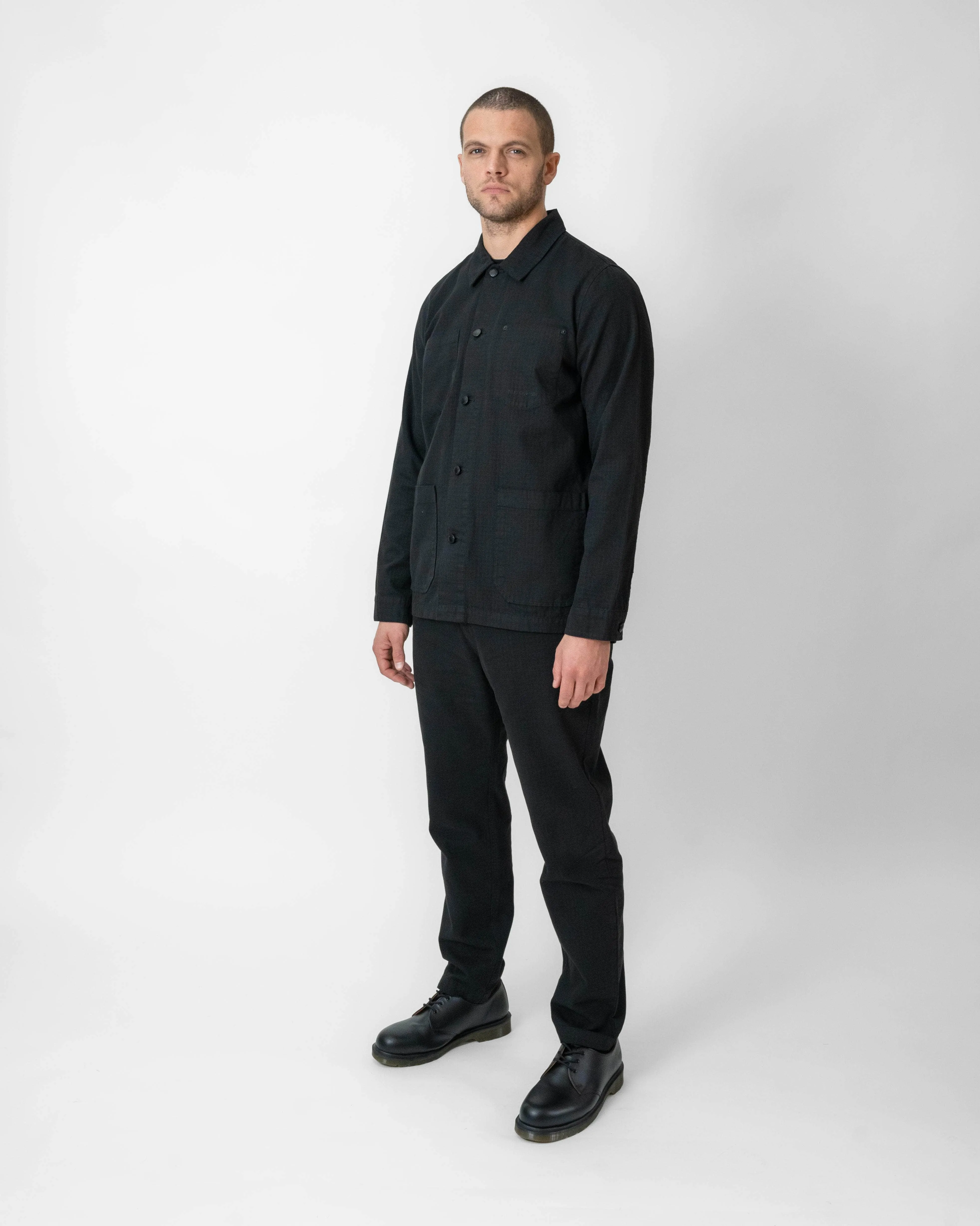 Relaxed-Fit Ripstop Trousers Black