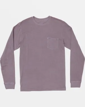 RVCA PTC PIGMENT LONG SLEEVE TEE - GRAY RIDGE